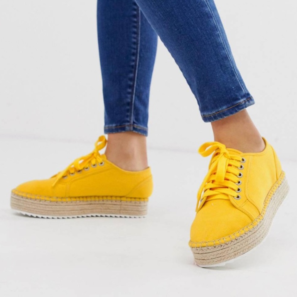 New ASOS Jakie Espadrille Sneakers in Yellow